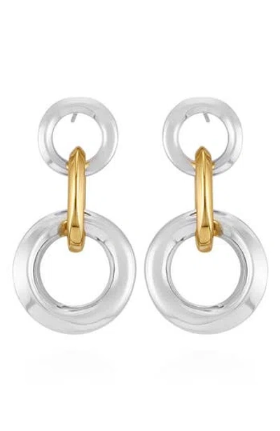 Vince Camuto Two-tone Link Drop Earrings In Multi