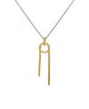 Vince Camuto Two-tone Long Snake Chain And Pendant Necklace, 30" + 2" Extender In Gold,silver