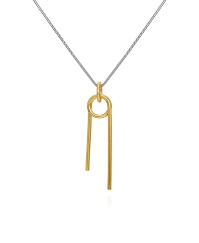 Vince Camuto Two-tone Long Snake Chain And Pendant Necklace, 30" + 2" Extender In Gold,silver