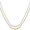 Vince Camuto Two Tone Necklace Set In Goldtone