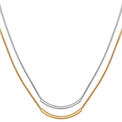 Vince Camuto Two Tone Necklace Set In Goldtone
