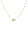 Vince Camuto Two-tone Orb Pendant Necklace In Goldtone