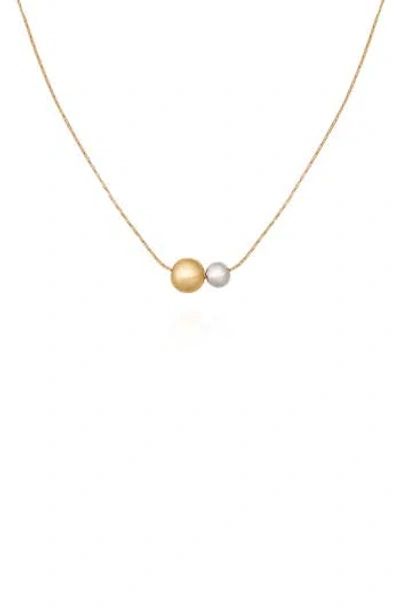 Vince Camuto Two-tone Orb Pendant Necklace In Goldtone