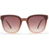 Vince Camuto Two-tone Square Sunglasses In Brown/nude