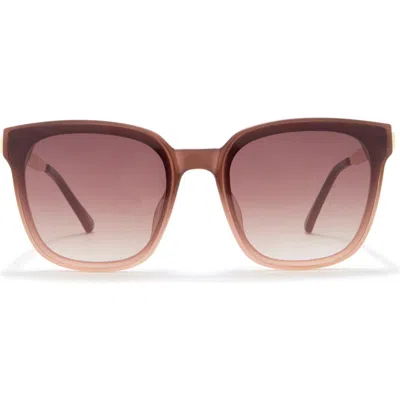 Vince Camuto Two-tone Square Sunglasses In Brown/nude