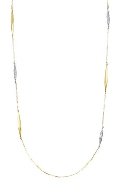 Vince Camuto Two-tone Station Chain Long Necklace