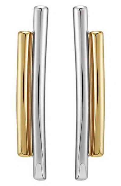 Vince Camuto Two-tone Double Bar Drop Earrings In Gold