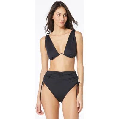 Vince Camuto Underwire Bra Swim Top In Black