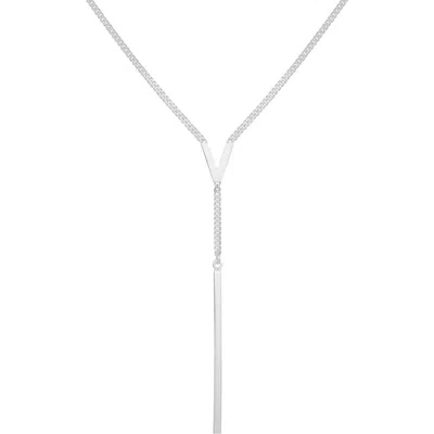 Vince Camuto V Lariat Necklace In Silver