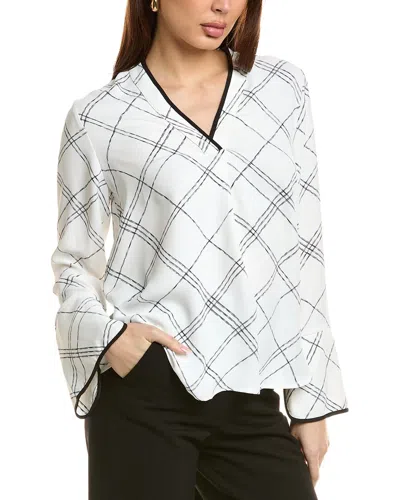 Vince Camuto V-neck 3/4 Sleeve Blouse In White