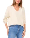 Vince Camuto Sequin Detail V-neck Sweater In Cream Puff