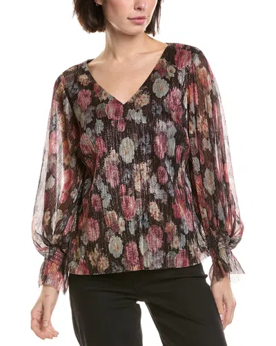 Vince Camuto V Neck Balloon Sleeve Blouse In Multi