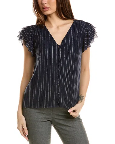 Vince Camuto V-neck Blouse In Blue
