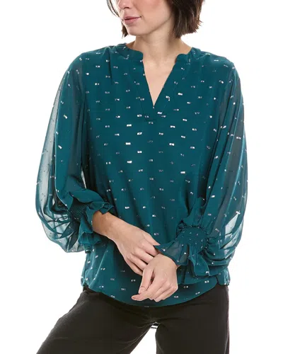 Vince Camuto V-neck Blouse In Blue
