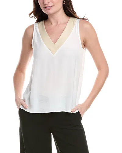 Vince Camuto V-neck Blouse In White