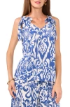 Vince Camuto V-neck Bow Strap Sleeveless Top In Denim