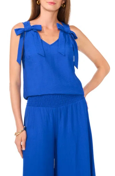Vince Camuto V-neck Bow Strap Tank In Deep Royal Blue