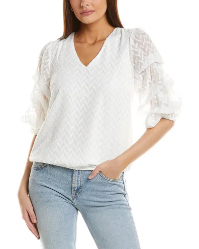 Vince Camuto V Neck Bubble Sleeve Top