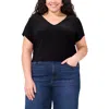 Vince Camuto V-neck Dolman Sleeve Top In Rich Black