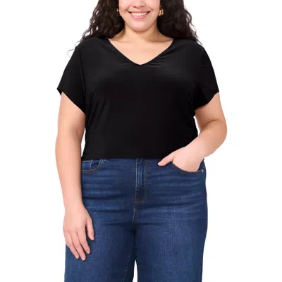Vince Camuto V-neck Dolman Sleeve Top In Rich Black