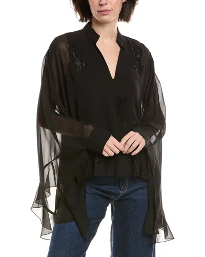 Vince Camuto V-neck Flowy Blouse In Black