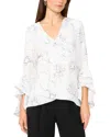 Vince Camuto Ruffle Sleeve Print High-low Top
