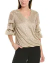 VINCE CAMUTO V-NECK LANTERN SLEEVE TOP
