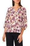 Vince Camuto V-neck Puff Sleeve Blouse In Purple