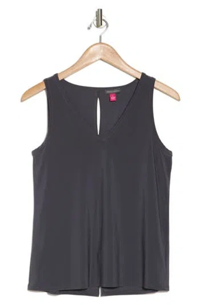 Vince Camuto V-neck Split Back Tank In Charcoal 021