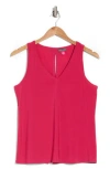 Vince Camuto V-neck Split Back Tank In Jazzy Red