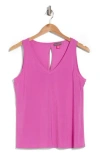 Vince Camuto V-neck Split Back Tank In Purple Orchid