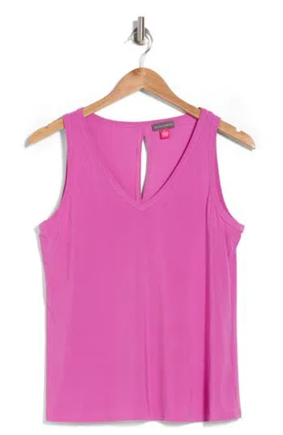 Vince Camuto V-neck Split Back Tank In Purple Orchid