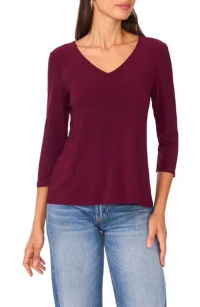 Vince Camuto V-neck Stretch Jersey Top In Purple