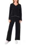 Vince Camuto V-neck Sweater & Pants Set In Black