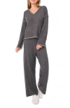 Vince Camuto V-neck Sweater & Pants Set In Gray