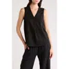 Vince Camuto Plus Size V-neck Sleeveless Blouse In Black