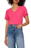 Vince Camuto V-neck Tulip Sleeve Chiffon Top