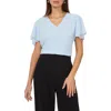 Vince Camuto V-neck Tulip Sleeve Chiffon Top