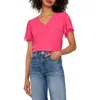Vince Camuto V-neck Tulip Sleeve Chiffon Top In Pink