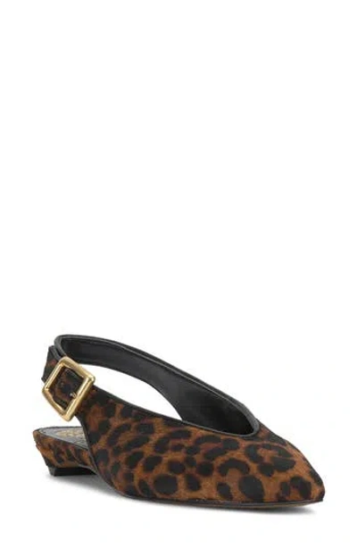 Vince Camuto Valther Genuine Calf Hair Pointed Toe Flat In Brown