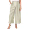 Vince Camuto Variegated Stripe Crop Wide Leg Pants In Green