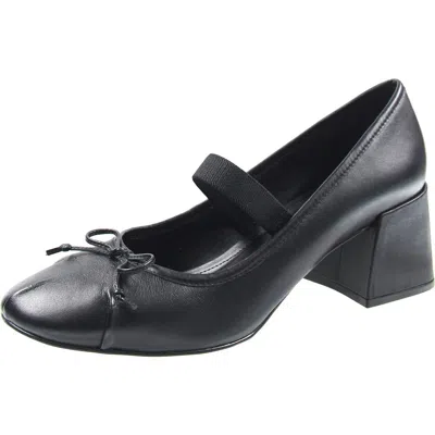 Vince Camuto Vcmelodie Womens Bow Leather Mary Jane Heels In Black
