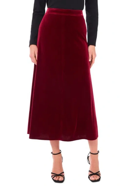 Vince Camuto Velvet A-line Maxi Skirt In Red