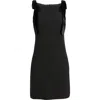 Vince Camuto Velvet Bow Stretch Crepe Dress In Black