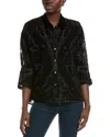 Vince Camuto Velvet Burnout Blouse In Black