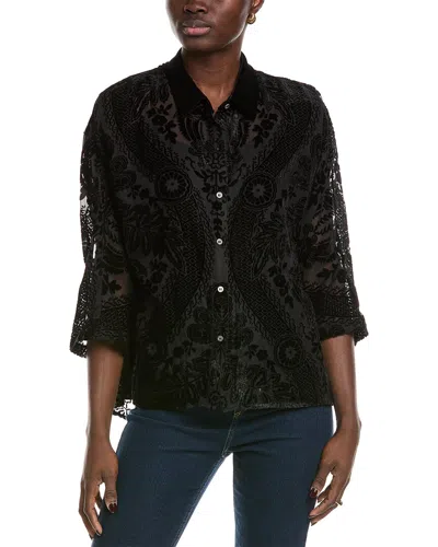 VINCE CAMUTO VELVET BURNOUT BLOUSE