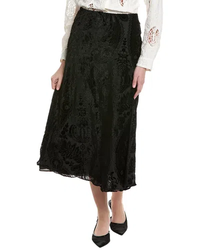 Vince Camuto Velvet Burnout Skirt In Black
