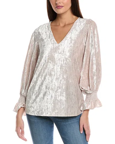 Vince Camuto Velvet Glitter Blouse In Pink