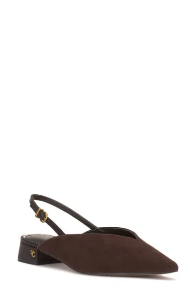 Vince Camuto Venba Pointed Toe Slingback Flat In Brown