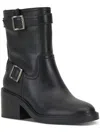Vince Camuto Vergila Womens Buckle Ankle Motorcycle Boots In Black